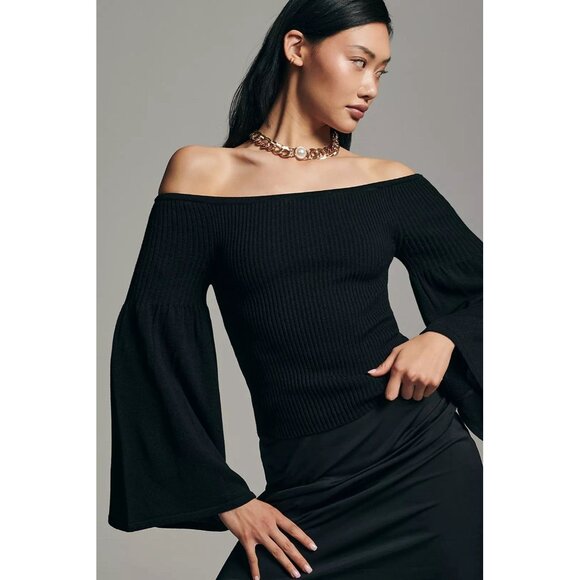 Anthropologie Black Sweater Womens Small Witchy Whimsigoth Dark Fairy Magical - Picture 3 of 12